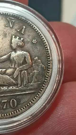 Moneda 2 Pesetas Plata 1870