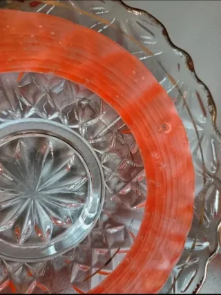 Servizio 6 piatti più piatto grande cristallo oro