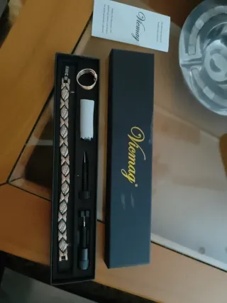 Pulsera Magnética Vicomag Oro Rosa y Cristales