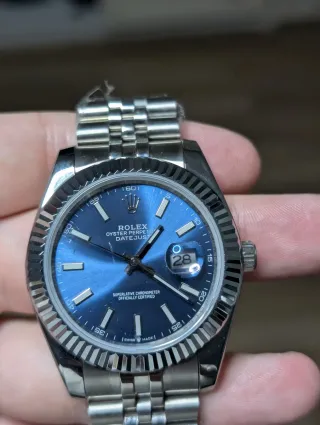 Reloj Rlx Automático Azul y Plateado