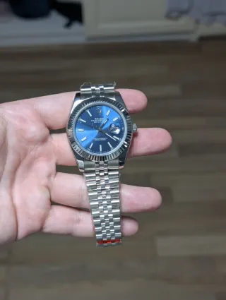 Reloj Rlx Automático Azul y Plateado