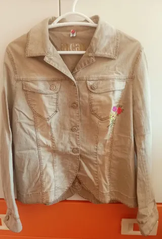 Cazadora vaquera mujer verde caqui