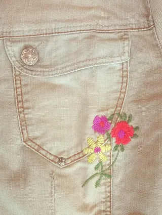 Cazadora vaquera mujer verde caqui