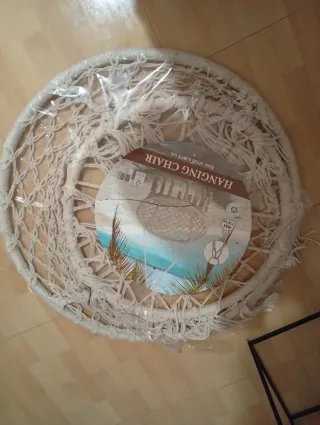 Sillón Colgante Macramé Beige