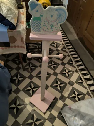 Perchero infantil ositos rosa y blanco