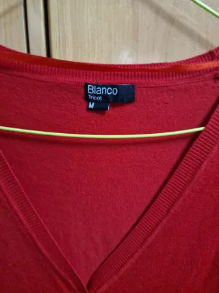 Chaqueta de punto roja Blanco Talla M