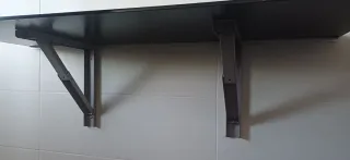 Mesa plegable cocina cristal negro