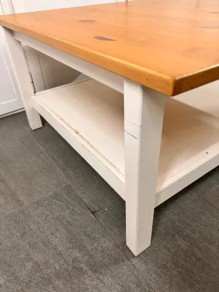 Mesa de centro madera y blanca