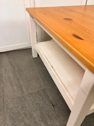 Mesa de centro madera y blanca