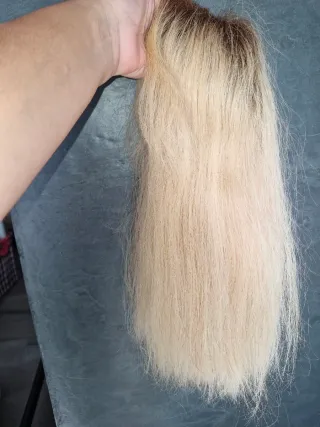 Peluca Pelo Natural Rubio Efecto Raíz.
