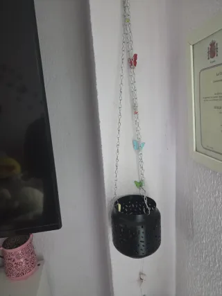 Candelabro Ikea Negro y Rosa