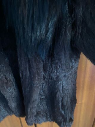 Chaqueta pelo conejo y mapache. Marrón chocolate