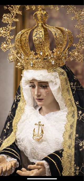 Corona para Virgen de Oro y Perlas