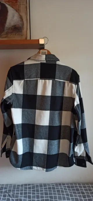 Sobrecamisa H&M cuadros blanco y negro Talla S