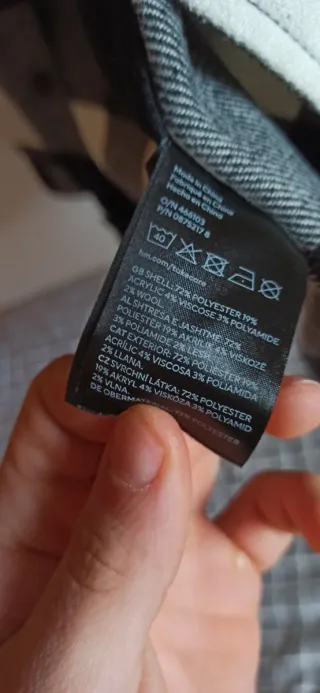 Sobrecamisa H&M cuadros blanco y negro Talla S