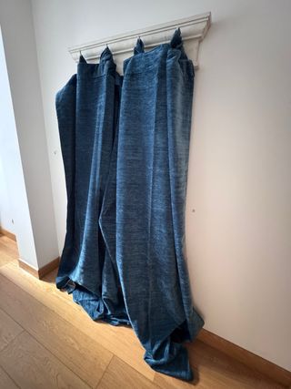 Cortinas de terciopelo azul