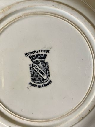 Lote 5 platos St-Amand Humoristique” antiguos