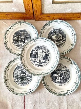 Lote 5 platos St-Amand Humoristique” antiguos