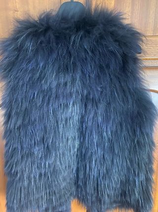 Chaleco pelo mapache azul marino Talla 38