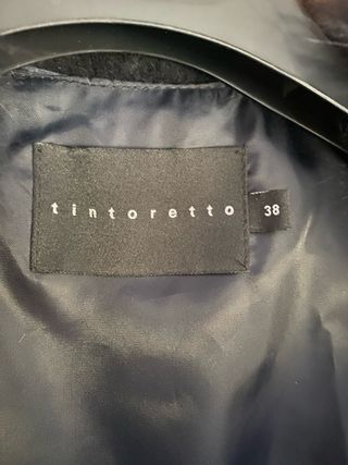 Chaleco pelo mapache azul marino Talla 38