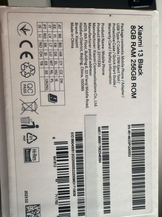 Xiaomi Mi 13 256GB Negro