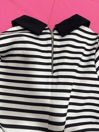 Blusa Zara Rayas Blanco y Negro