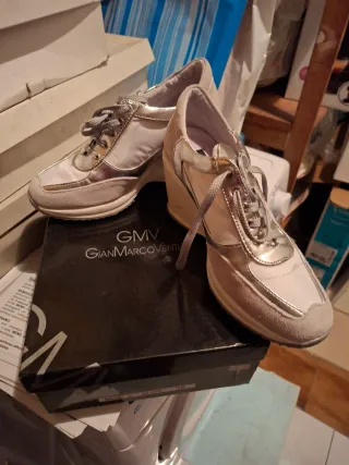 Sneakers Gian Marco Venturi Beige/Argento
