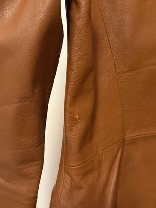 Chaqueta 100% cuero marrón Zara