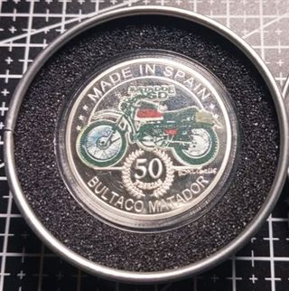 BULTACO MONEDA + ESTUCHE DE METAL