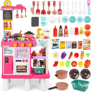 Cocina Juguete Infantil deAO 54PCS Rosa