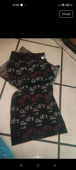 Sciarpa RoccoBarocco grigio e rosso