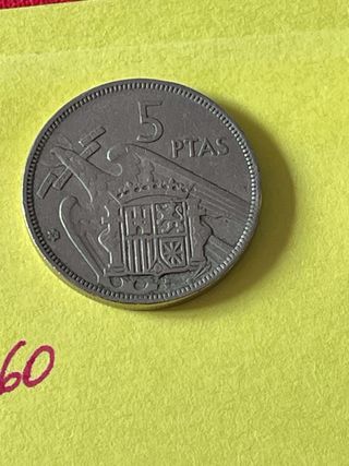 Moneda Francisco Franco año 1957 Acuñada : 60
