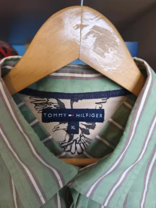 Camisa Tommy Hilfiger Verde Rayas.