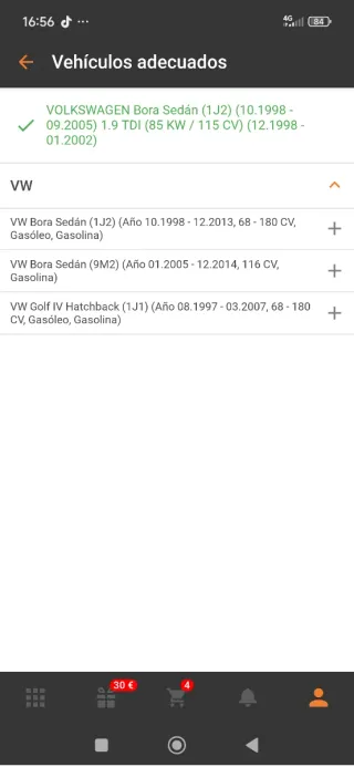 Muelles Eibach VW Bora Golf 4