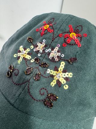 Gorra Tex Algodón Bordada Flores