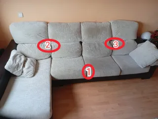 Sofá Chaiselong Beige y Marrón