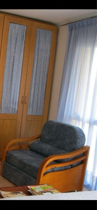 Sofá Cama Individual Pino Barnizado