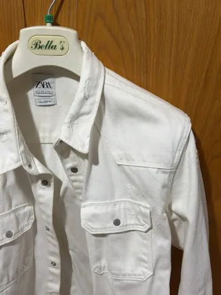 Camicia jeans Zara bianca L uomo