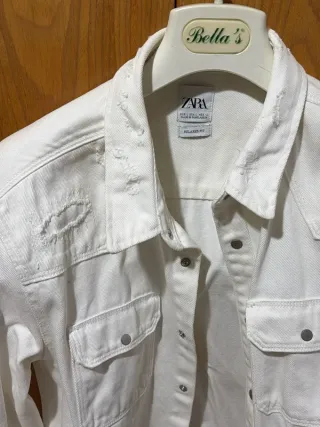 Camicia jeans Zara bianca L uomo