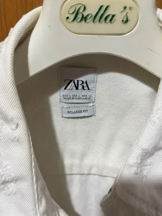 Camicia jeans Zara bianca L uomo