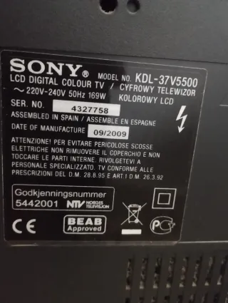 Televisor Sony Bravia 40 Negro