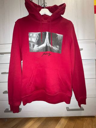 Sudadera Pray Roja con Estampado