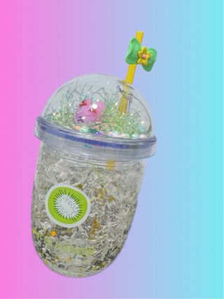 Vaso congelador con figura y pajita