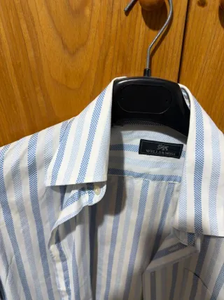 Camicia Wells & Moss uomo righe azzurre M