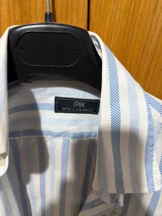 Camicia Wells & Moss uomo righe azzurre M