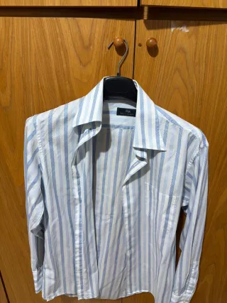 Camicia Wells & Moss uomo righe azzurre M