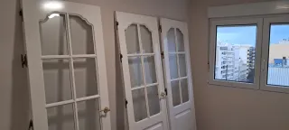 3 Puertas Madera Blanca Cristal