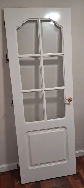 3 Puertas Madera Blanca Cristal