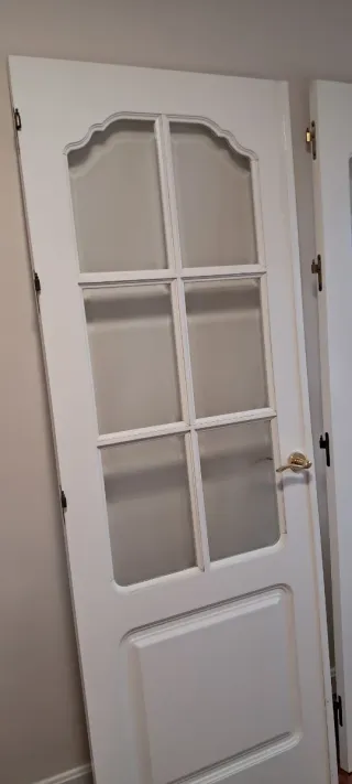 3 Puertas Madera Blanca Cristal