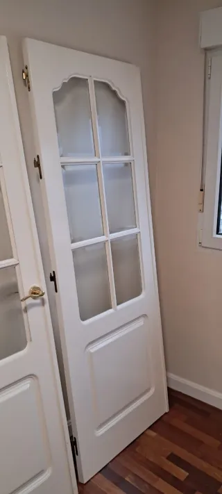 3 Puertas Madera Blanca Cristal